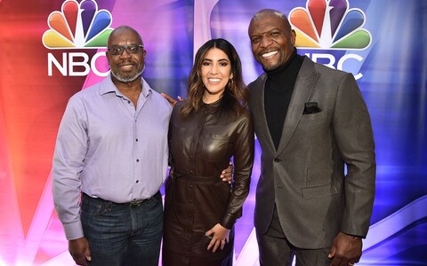 Andre Braugher, Stephanie Beatriz and Terry Cruz at the NBC Midseason New York Press Junket
