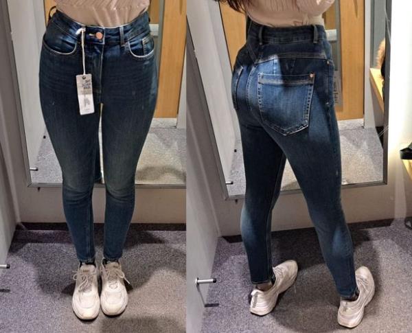A look of the jeans from the from and back