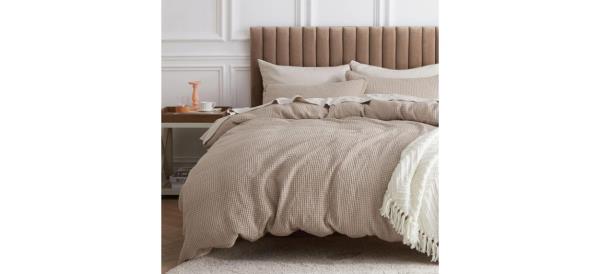 Beige Bedsure Cotton Duvet Cover Queen