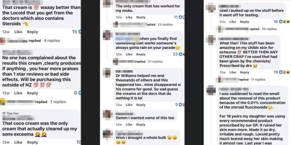 o<em></em>nline comments from NaturaCoco users when the cream was banned.