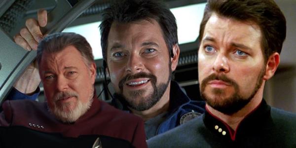 A composite image of Will Riker in Star Trek TNG