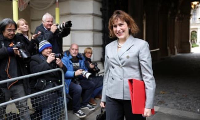 Britain’s newly appointed health secretary, Victoria Atkins, arrives at Downing Street ahead of a Cabinet meeting in London, 14 November 2023.
