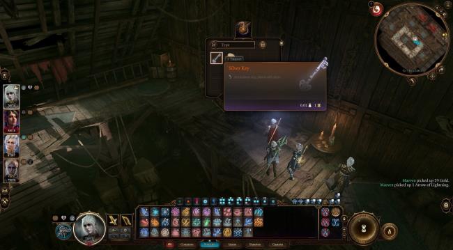 Player finds Silver Key in top of Szarr Palace attic in Baldur's Gate 3